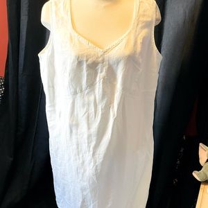 White linen tunic dress
